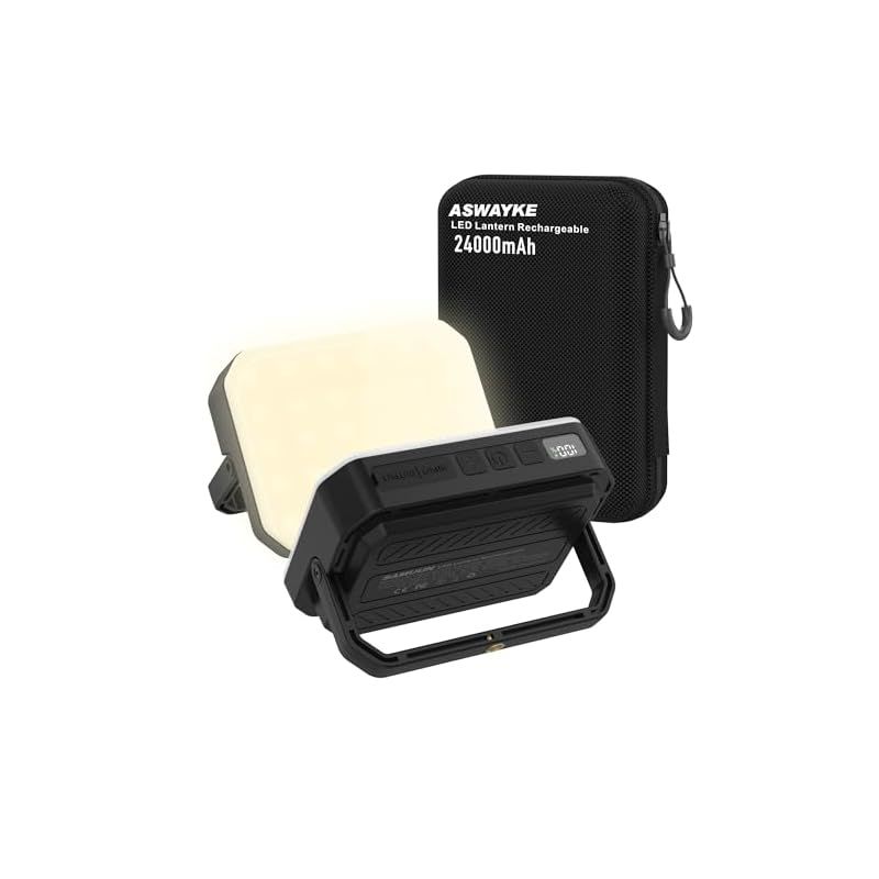 24 000mAh大容量 1800lm 防災グッズ LEDランタン キャンプライト 22.5W高速充電対応 4色調光|SOS IP65防水 電気量輝度数字表示 三脚取付可 明るさ記憶機能 BLACK 0
