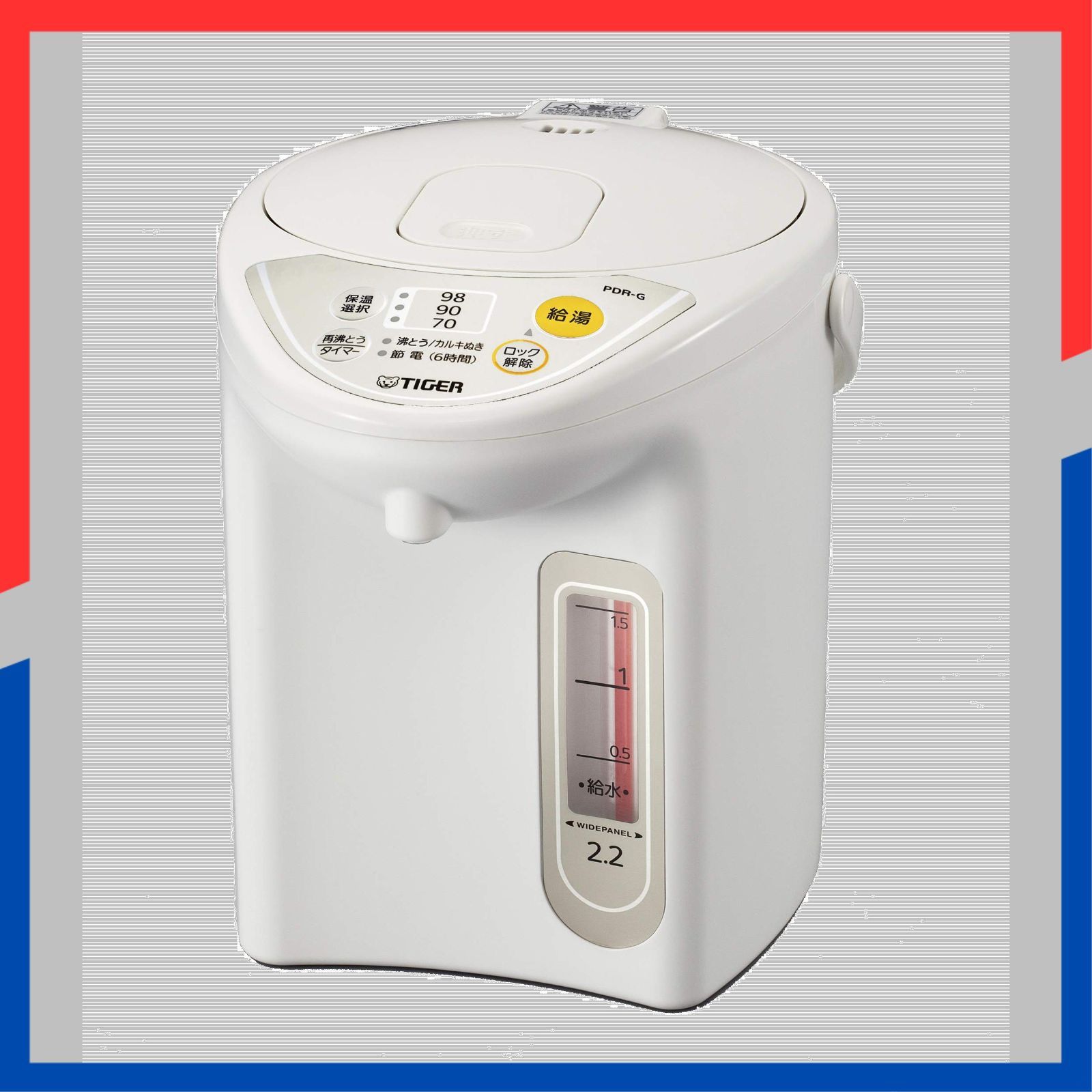 人気商品 マイコン電気ポット 保温機能 節電タイマー タイガー魔法瓶 TIGER 2.2L アーバンホワイト PDR-G220-WU