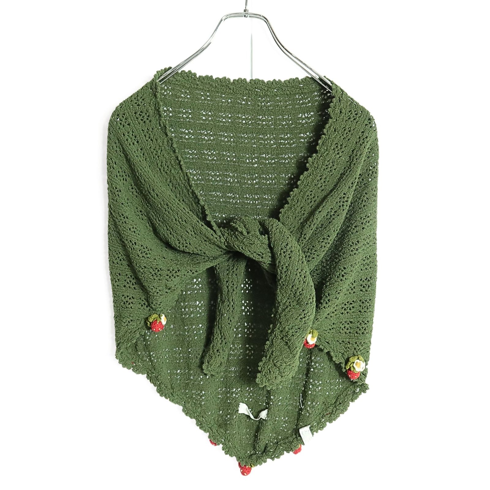 美品】ピンクハウス☆揺れる苺モチーフが可愛い！ 三角ストール  