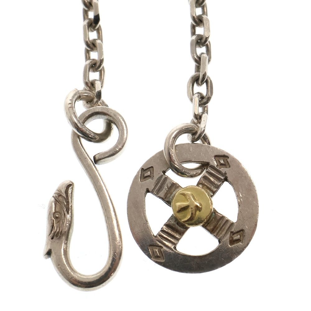 ゴローズ 金ローズメタル印台 金メタル付き細角チェーン 51cm goro'sの