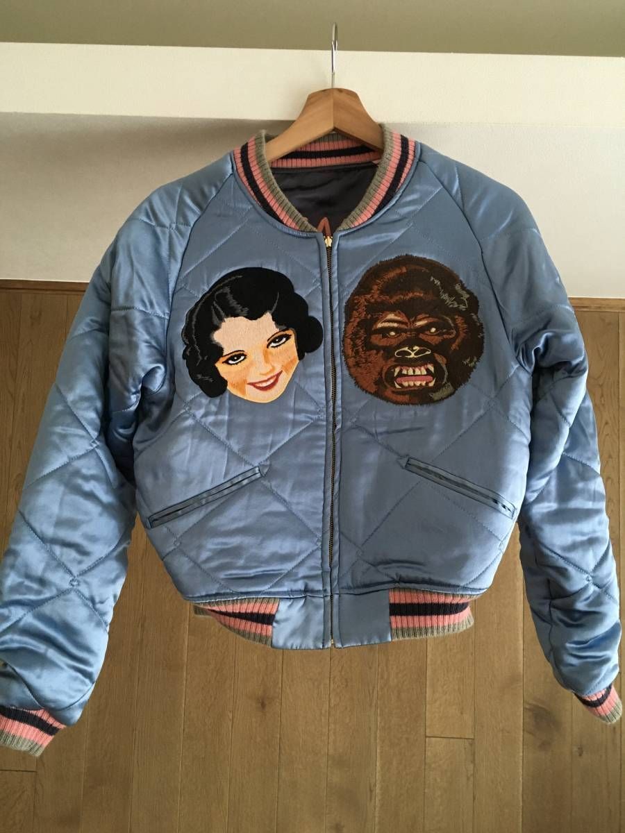 ヴィンテージevisuビンテージ品★エヴィスYAMANEスカジャン EVISU - ヴィンテージ☆evisu山根エヴィスnesan刺繍スカジャン