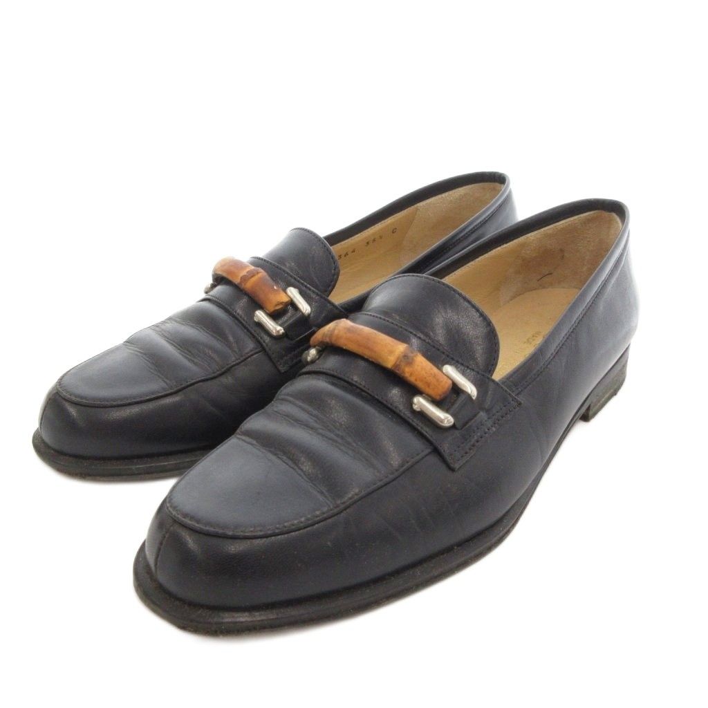 グッチ GUCCI バンブービット ローファー モカシン レザー 革 35.5 黒 ブラック |UO GY18