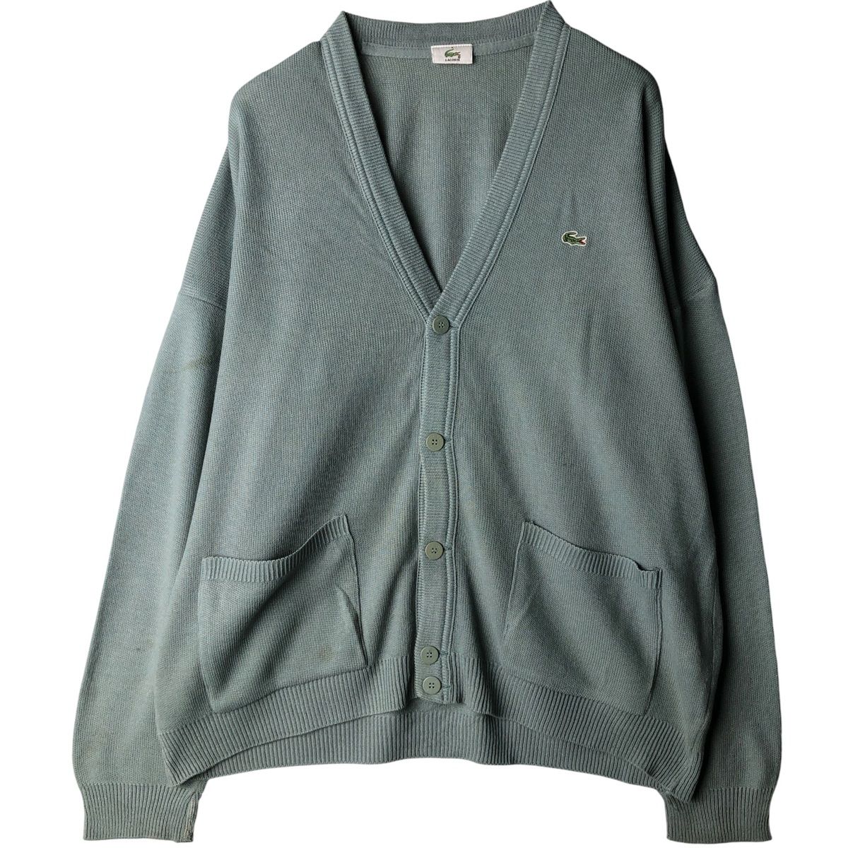 古着 70~80年代 ラコステ LACOSTE アクリルニットカーディガン メンズXL相当 ヴィンテージ|eaa589660