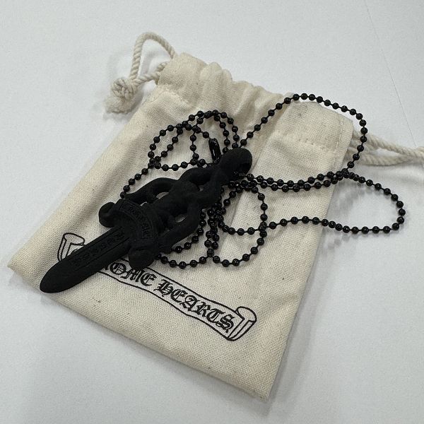 CHROME HEARTS/クロムハーツ ダガーラバーネックレス ブラック