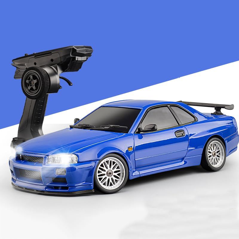 LDR|C 1|18ドリフトカー GTR R34ラジコンカー ドリフト走行 2.4GHz比例制御 金属製ボディ ジャイロ付き 車おもちゃ 技適認証済み LD1899