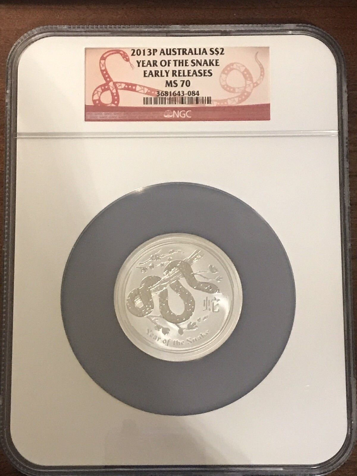 2013 ATRALIA LUNAR YEAR Snake $2 2OZ SILVER NGC MS70 Proof Coin Early Release