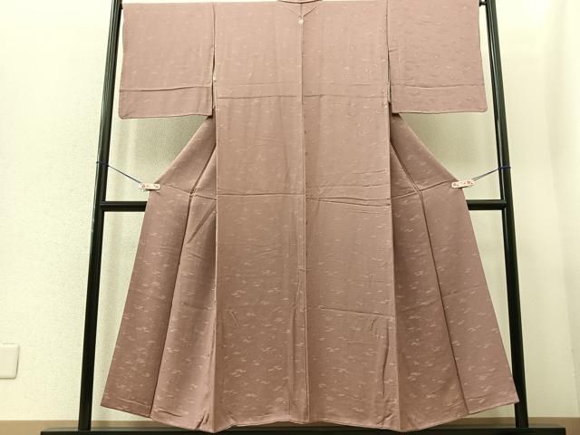 平和屋着物□上質な紬 色無地 土器色 正絹 逸品 BAAR9347xa 平和屋