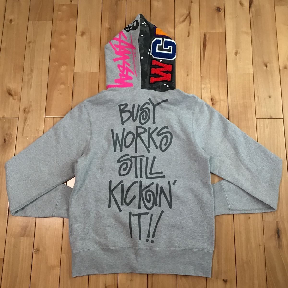 STUSSY × BAPE シャーク パーカー Sサイズ shark full zip hoodie a