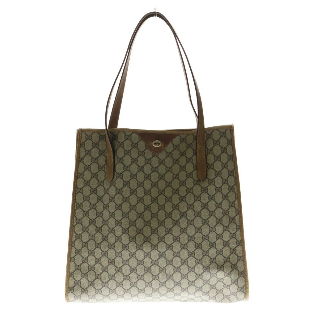 GUCCI グッチ GGスプリームキャンバス レザー ハンドバッグ オールドグッチ ベージュ 92-02-998