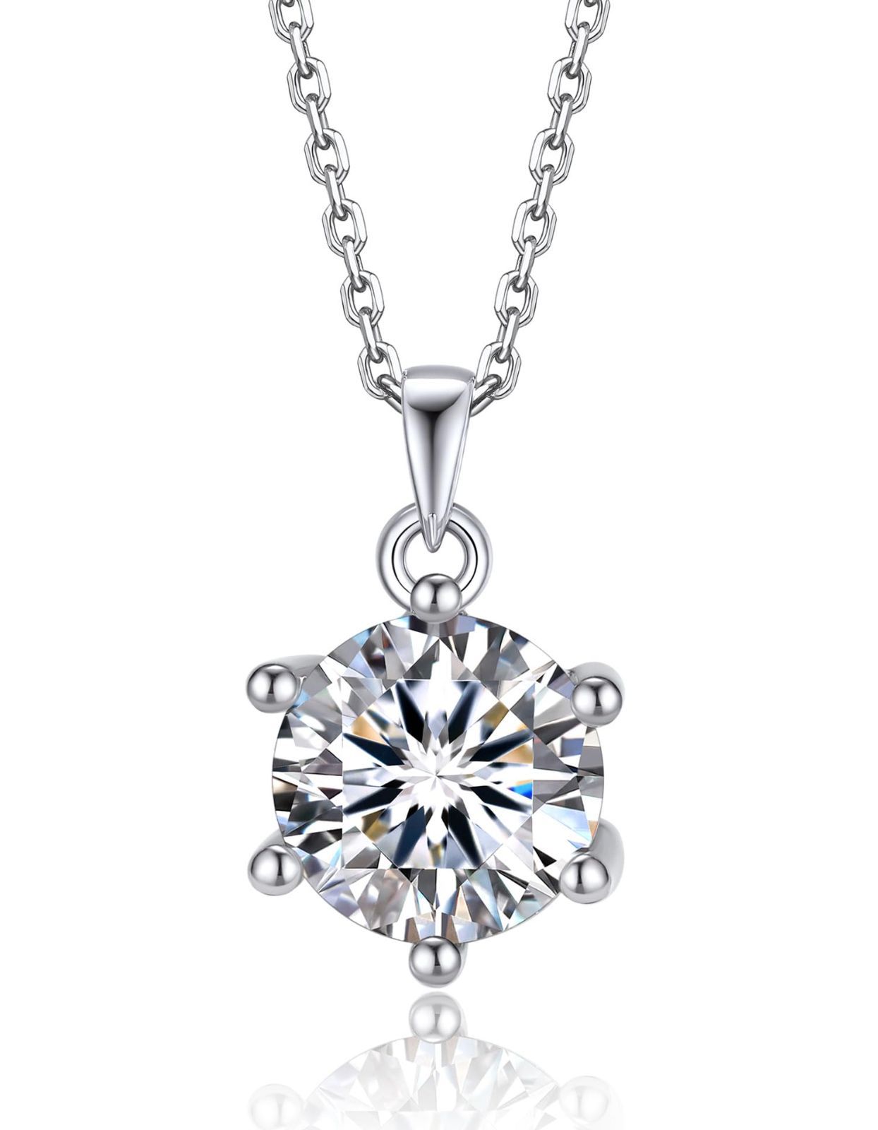 [MomentWish] 雪の結晶 ネックレス 1カラット モアッサナイト ネックレス レディース シルバー925 ペンダント プレゼント人気ブランド 誕生日 記念日 プレゼント（長40cm＋アジャスター5cm） 華奢ギフトボックス付け