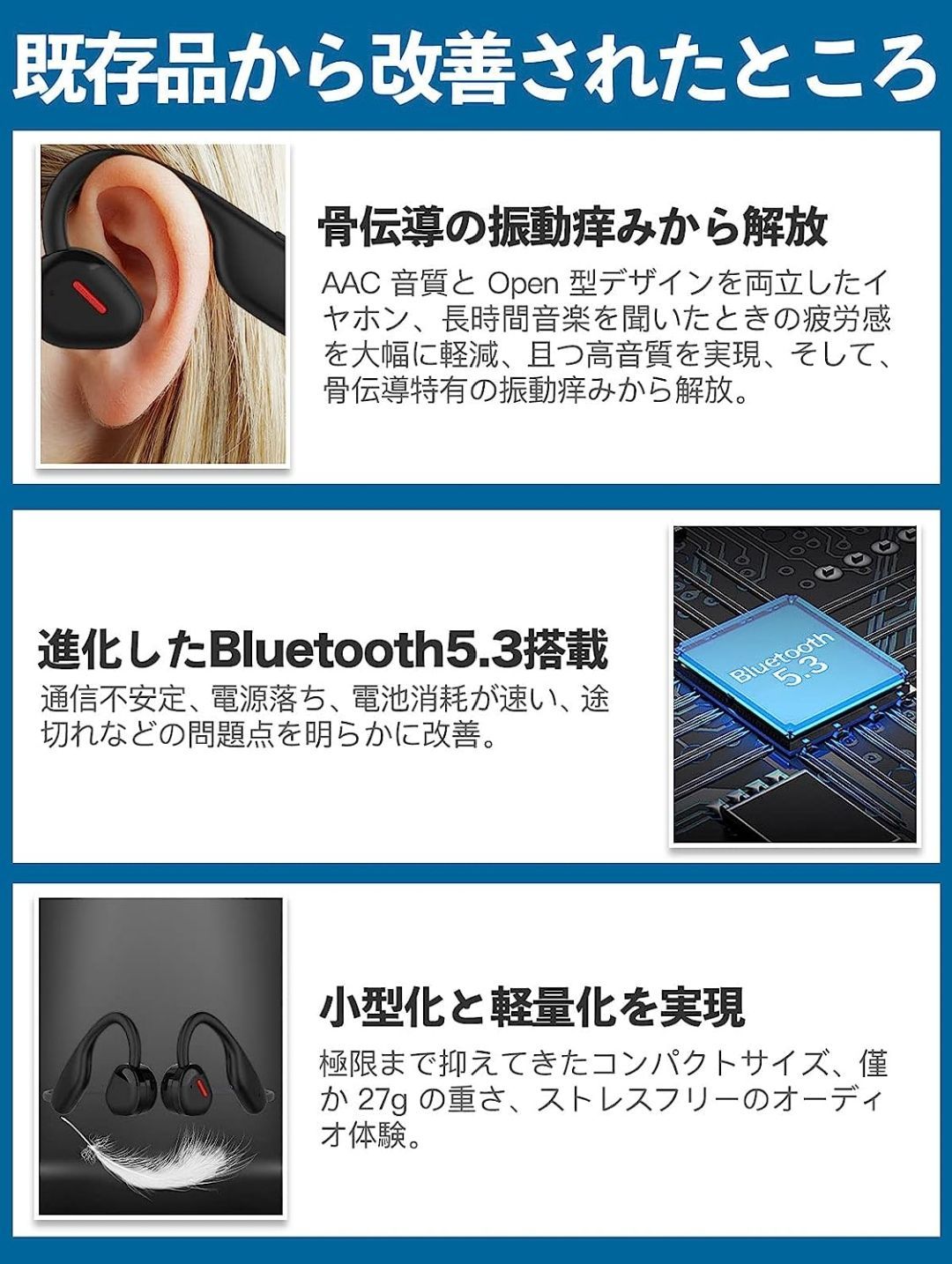 Earaku Musiker Bluetooth イヤホン iitrust 耳を塞がず 開放型 オープンイヤー マイク付き 耳掛け式 ワイヤレス イヤホン  ブルートゥース ヘッドセット Bluetooth5.3+EDR搭載【ブラック】(2306232902) - メルカリ