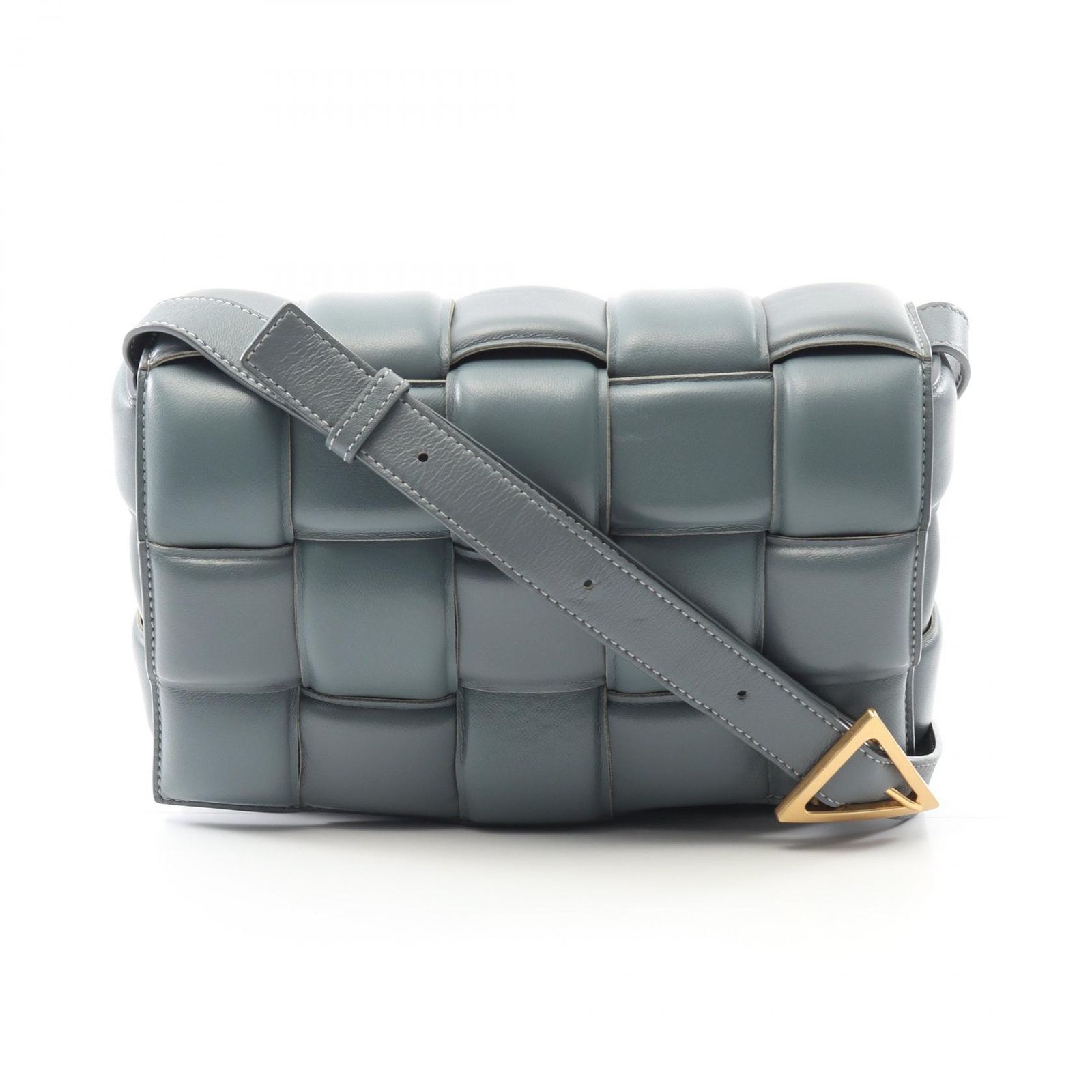 ボッテガヴェネタ BOTTEGA VENETA ショルダーバッグ パデット カセット イントレチャート 591970 グレー レザー カセット ショルダーバッグ レディース Used A