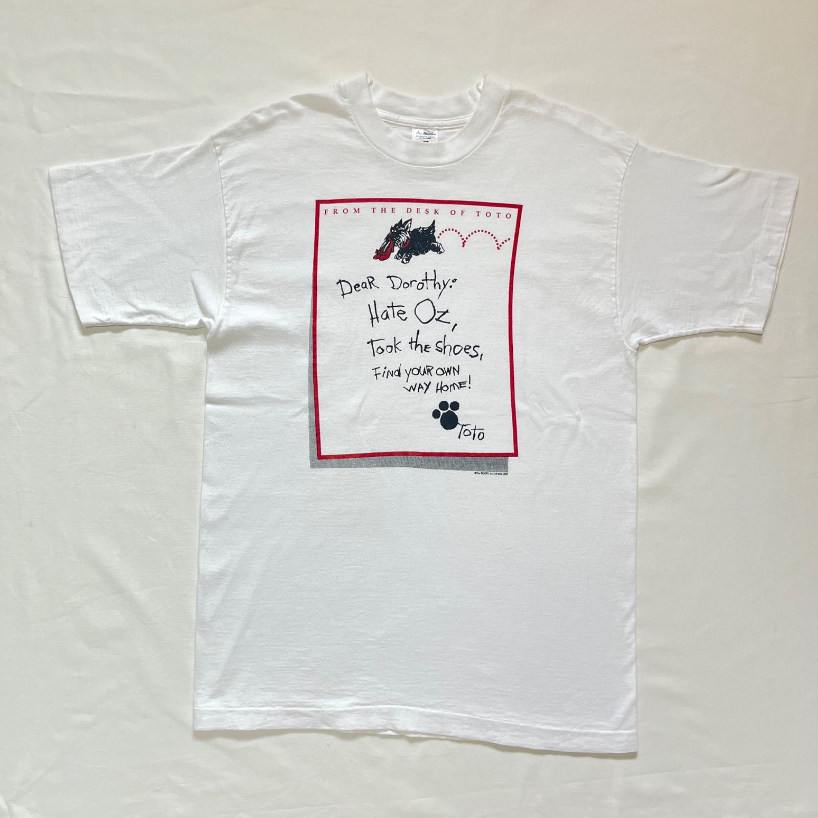 90s WIZARD of OZ Toto letter t-shirt オズの魔法使い ムービー 映画