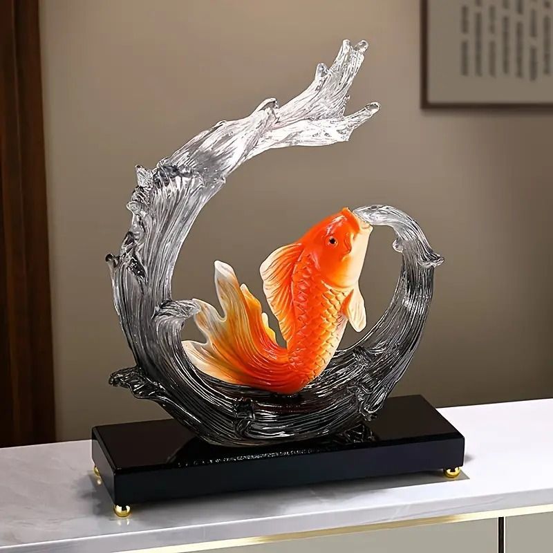 鯉 オブジェ 置物 金 黄金 財運 開運 風水 縁起物 置物 リビング