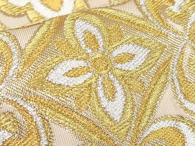 平和屋本店□極上 西陣 川島織物 六通柄 本袋帯 七宝花唐草文 金銀糸