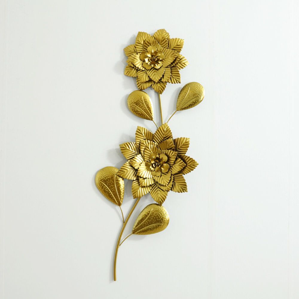 ウォールアート 壁掛け 壁飾り ゴールド フラワー 花 アイアン ウォールデコ インテリア 飾り ディスプレイ おしゃれ かわいい