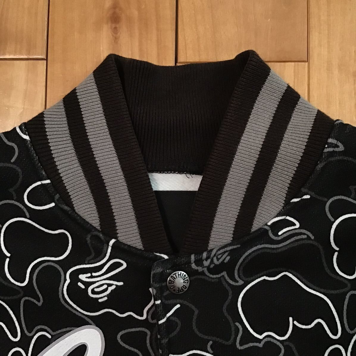 Neon camo スウェット スタジャン Mサイズ a bathing ape BAPE
