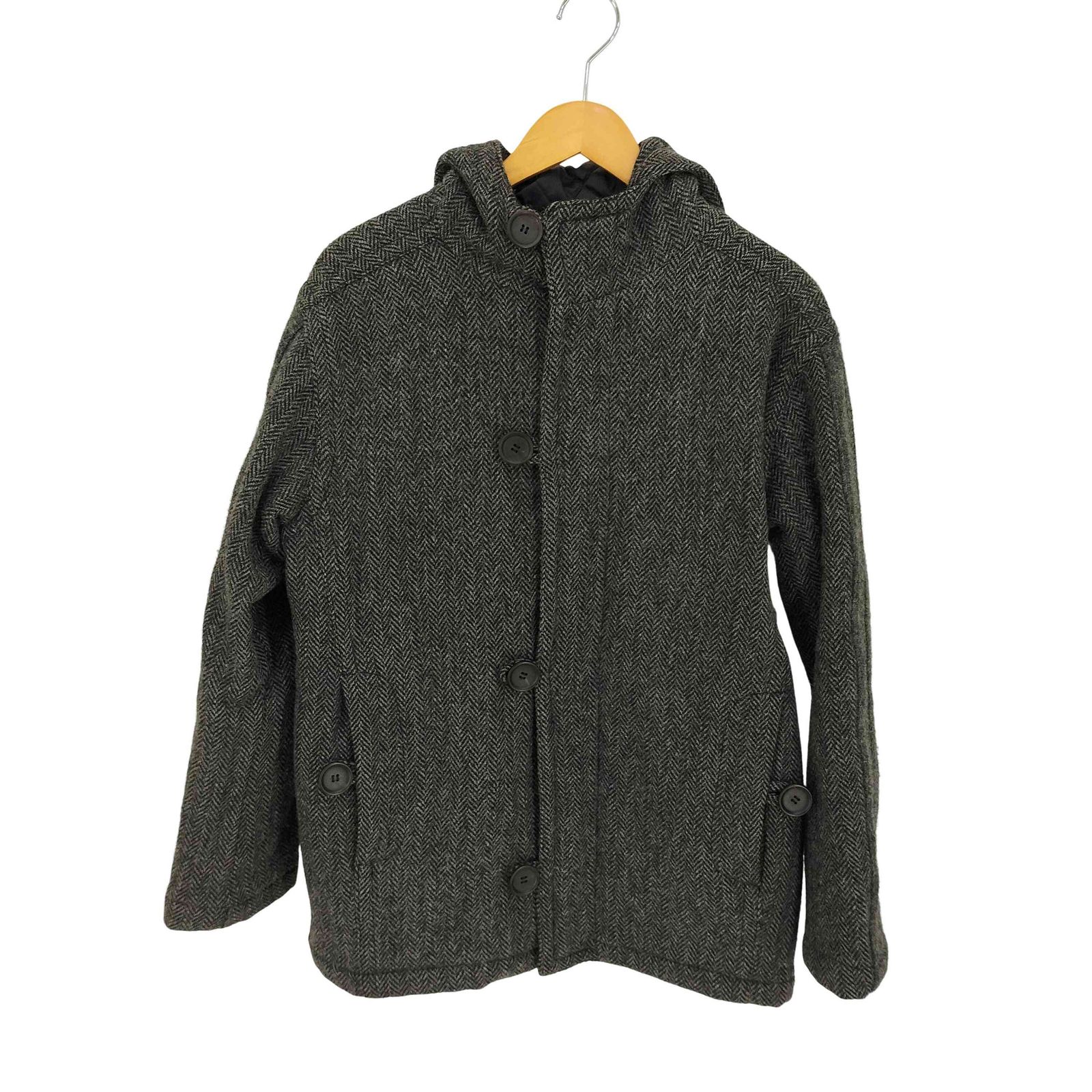 コムデギャルソンシャツ COMME des GARCONS SHIRT ヘリンボーンウールフードジャケット 裏地キルティング メンズ JPN：M 