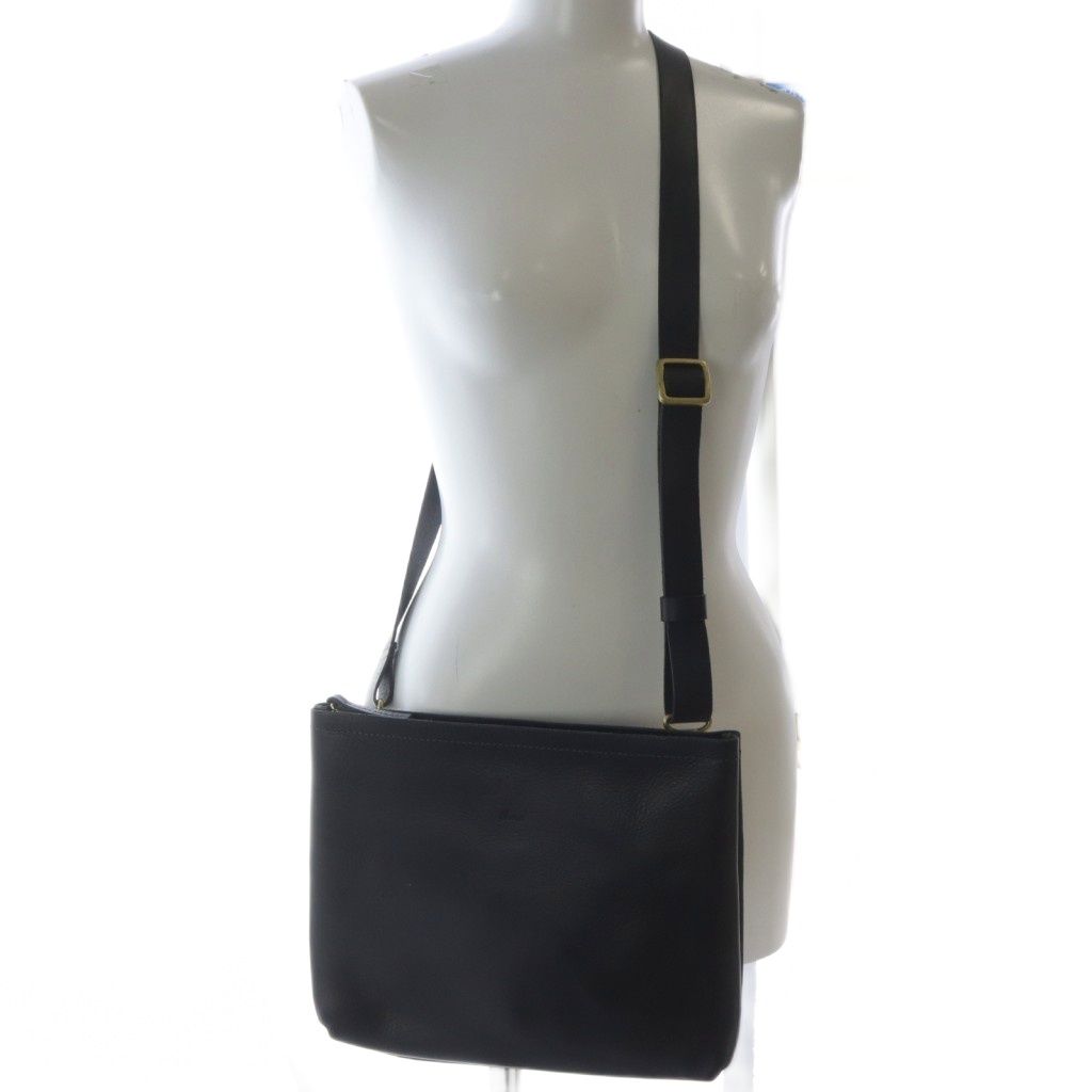 イボーナ レザー2WAYバッグ ショルダーバッグ クラッチバッグ 黒  