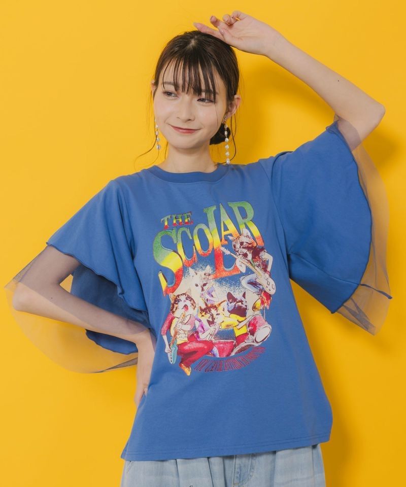 がまかつ - コウキ ScoLar（スカラー）ネコ×ロック柄 メッシュ切替Tシャツ