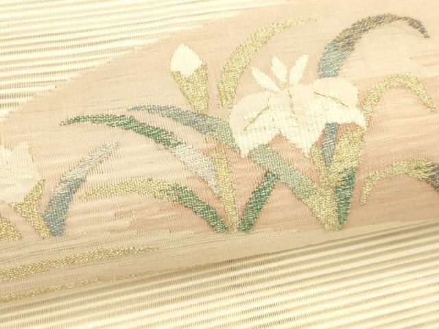 【着物と帯 時流】SN25803◆正絹 八寸夏名古屋帯◆絽綴れ 長尺 美品 水色 着物と帯 時流】SN25803◇正絹 八寸夏名古屋帯◇絽綴れ 長