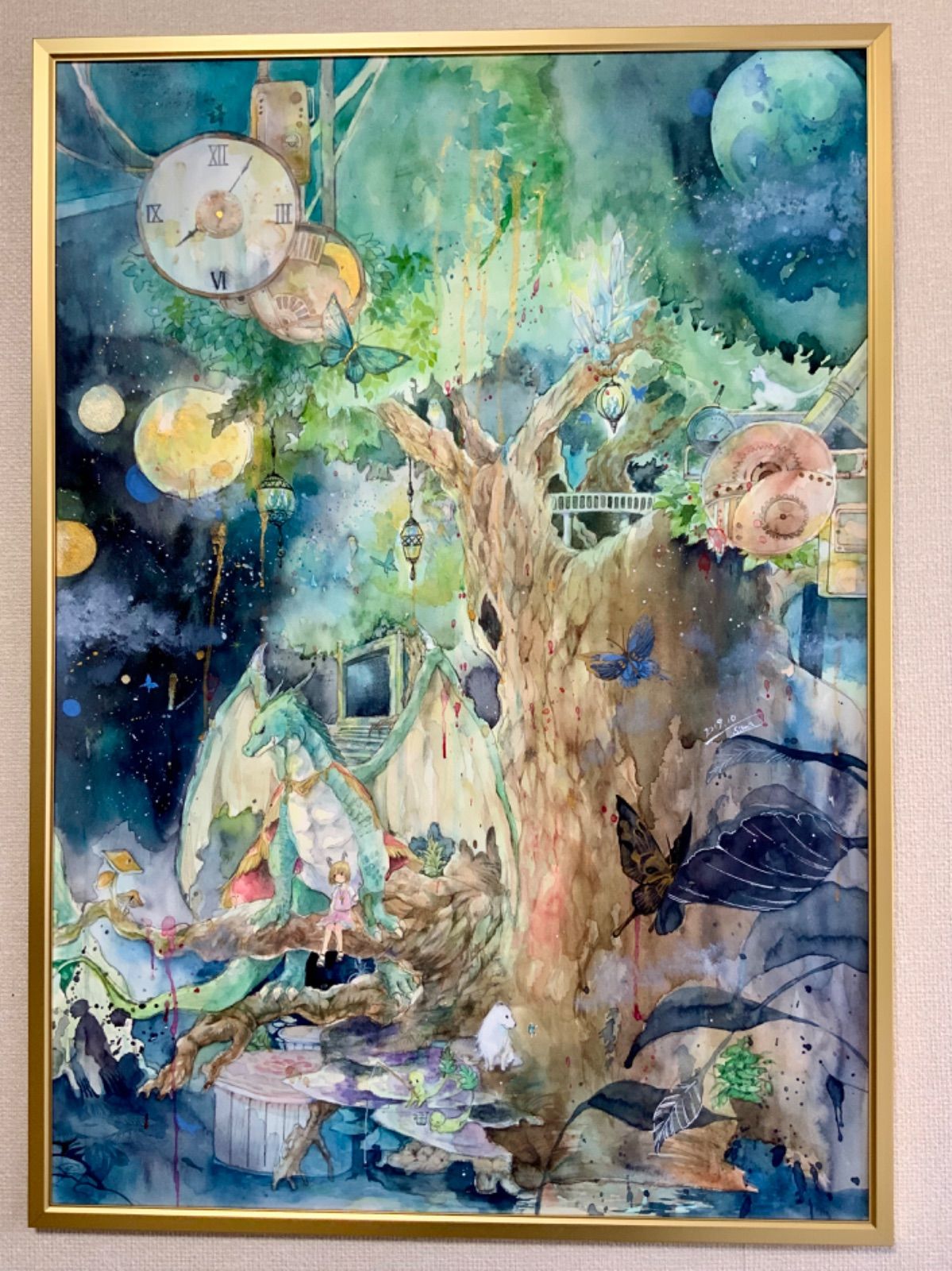 水彩画　イラスト　アート　原画　私が守りたいもの ab818c9cdbc3340d1914fa7358b863
