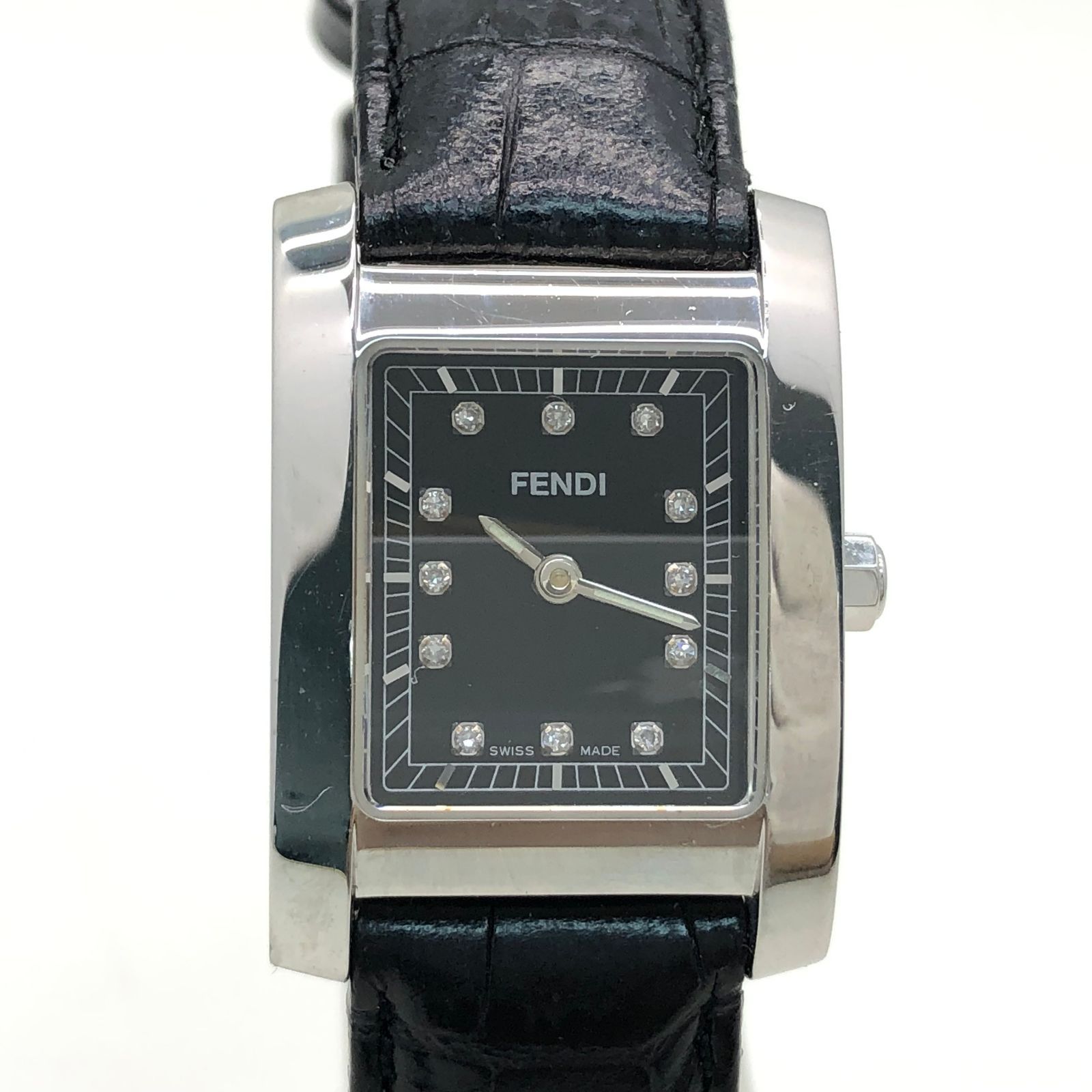 腕時計 FENDI 7000Lブラックレザー 稼働品 完備 FENDI 7000L 黒文字盤 革ベルト クロコ 腕時計 稼働品 - メルカリ