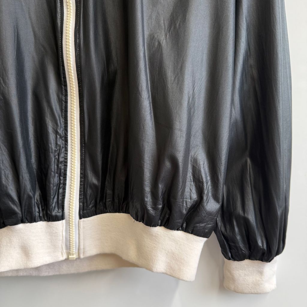 90s pierre cardin 短丈 トラックジャケット ブルゾン ブラック RUUBON ブルゾン アウター 「RUUBON」60/40 cloth track jacket