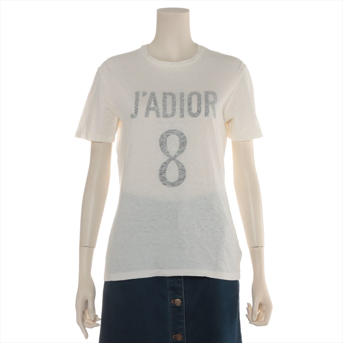 jadior Tシャツ　XS J'Adior 8 T-Shirt White Cotton and Linen Jersey | DIOR
