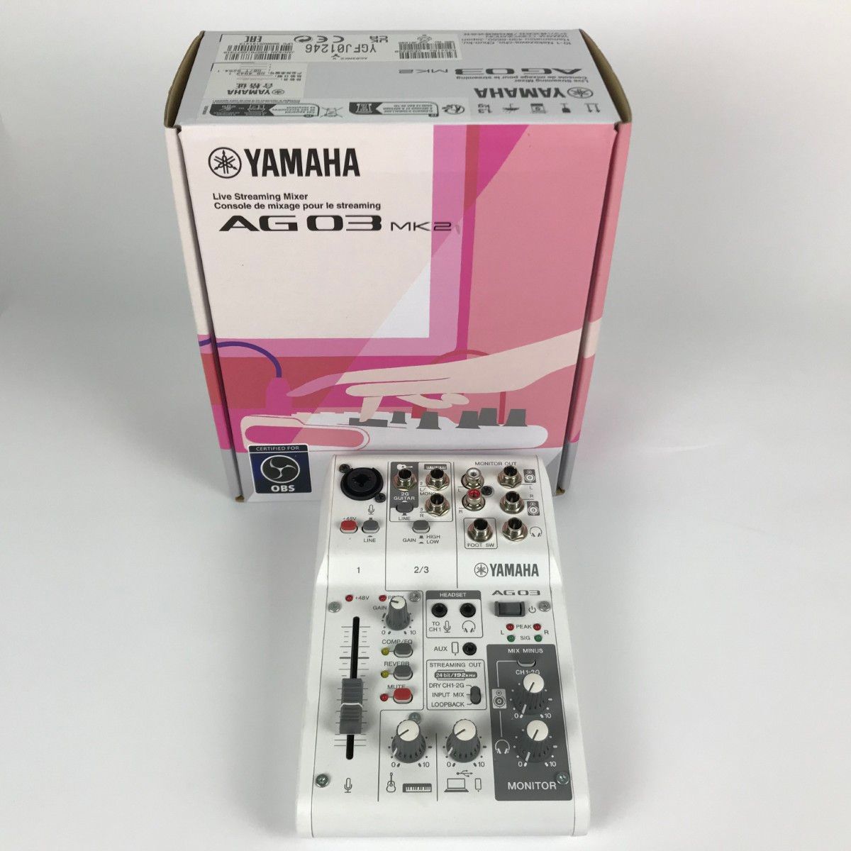 YAMAHA ヤマハ ライブストリーミングミキサー オーディオインターフェイス AG03 ホワイト