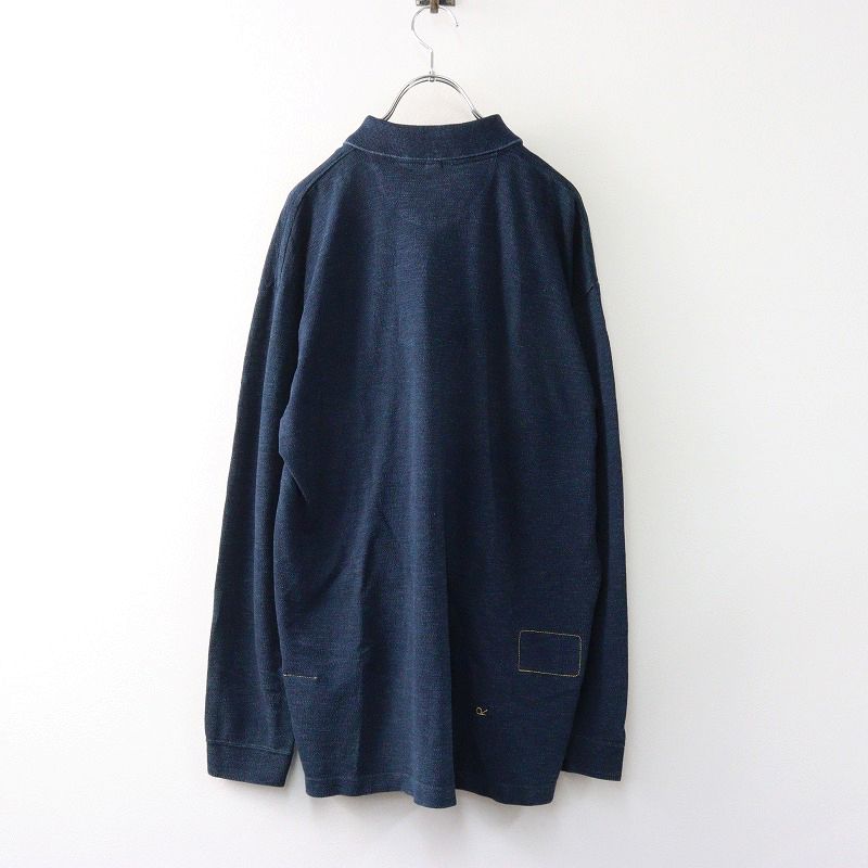 フォーティーファイブアール 45 R 潮風カノコのオーシャン長袖ポロ インディゴ 4 ネイビー トップス