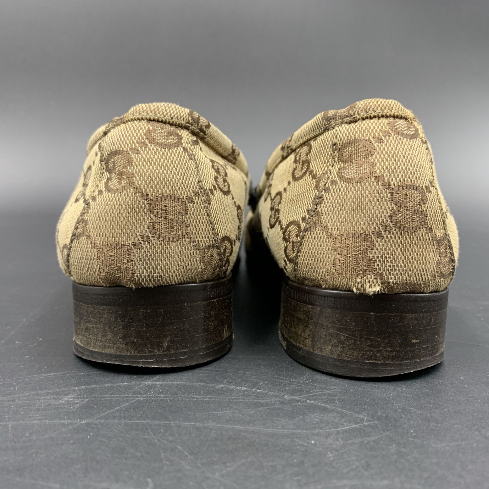 65 GUCCI グッチ GGキャンバス シューズ ローファー ホース