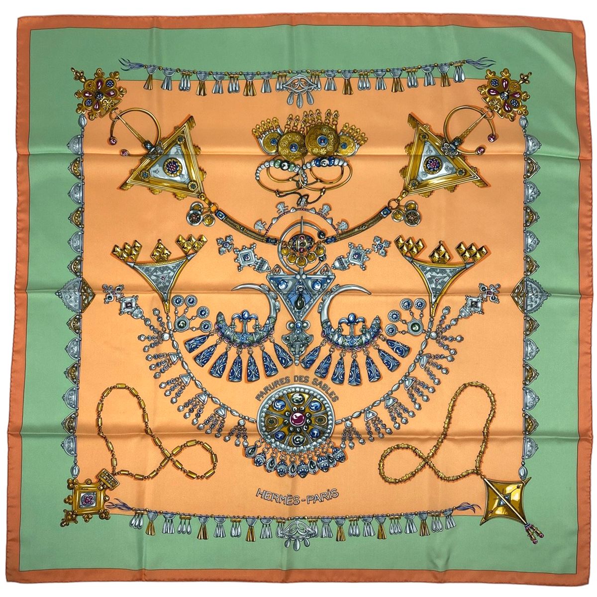 在庫一掃】 エルメス HERMES カレ 90 PARURES DES SABLES 砂漠の