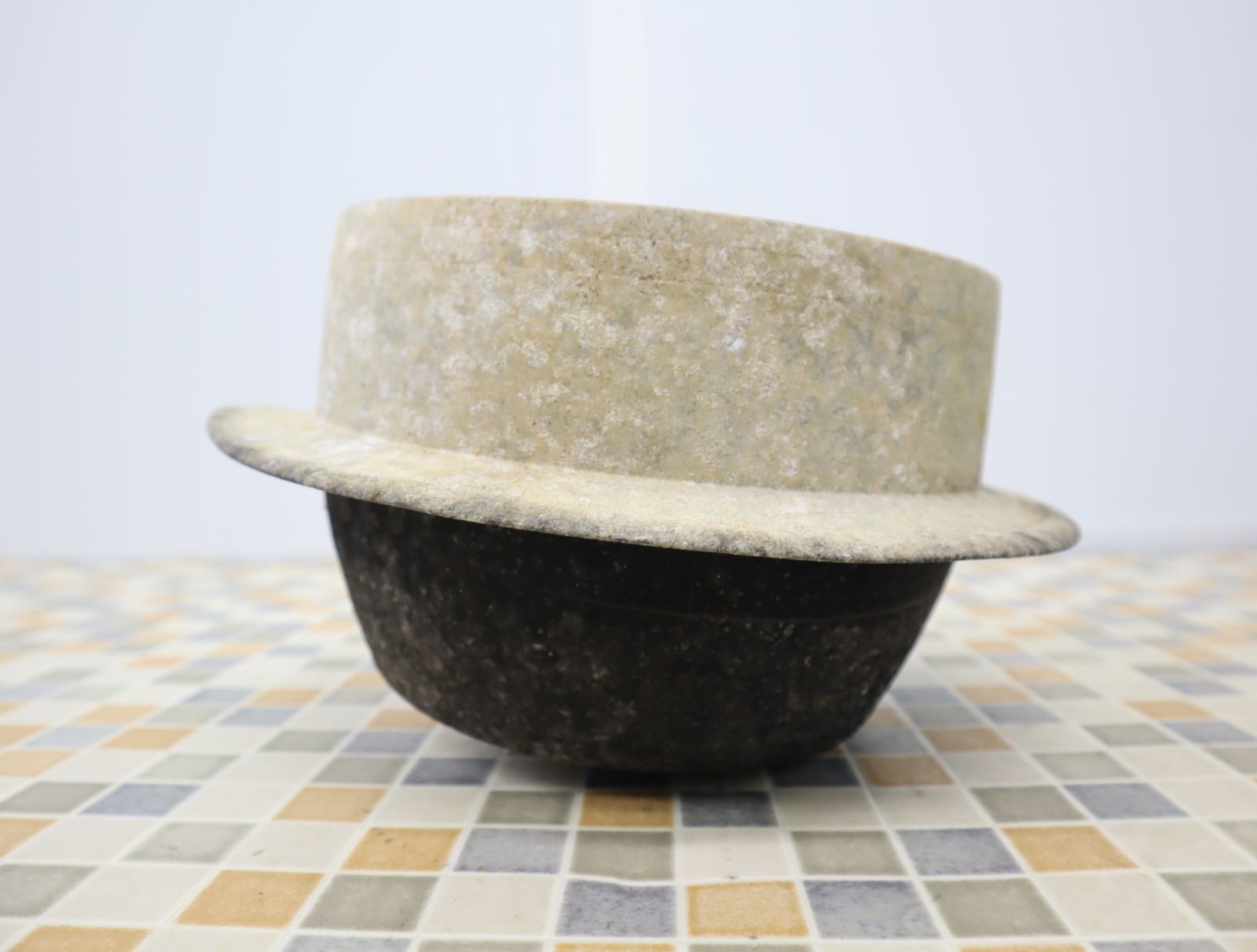 【昭和レトロ/アルミ/羽釜】古民具 調理器具 特大　ハガマ はがま キャンプ 釜 昭和レトロ/アルミ/羽釜】古民具 調理器具 特大 ハガマ はがま