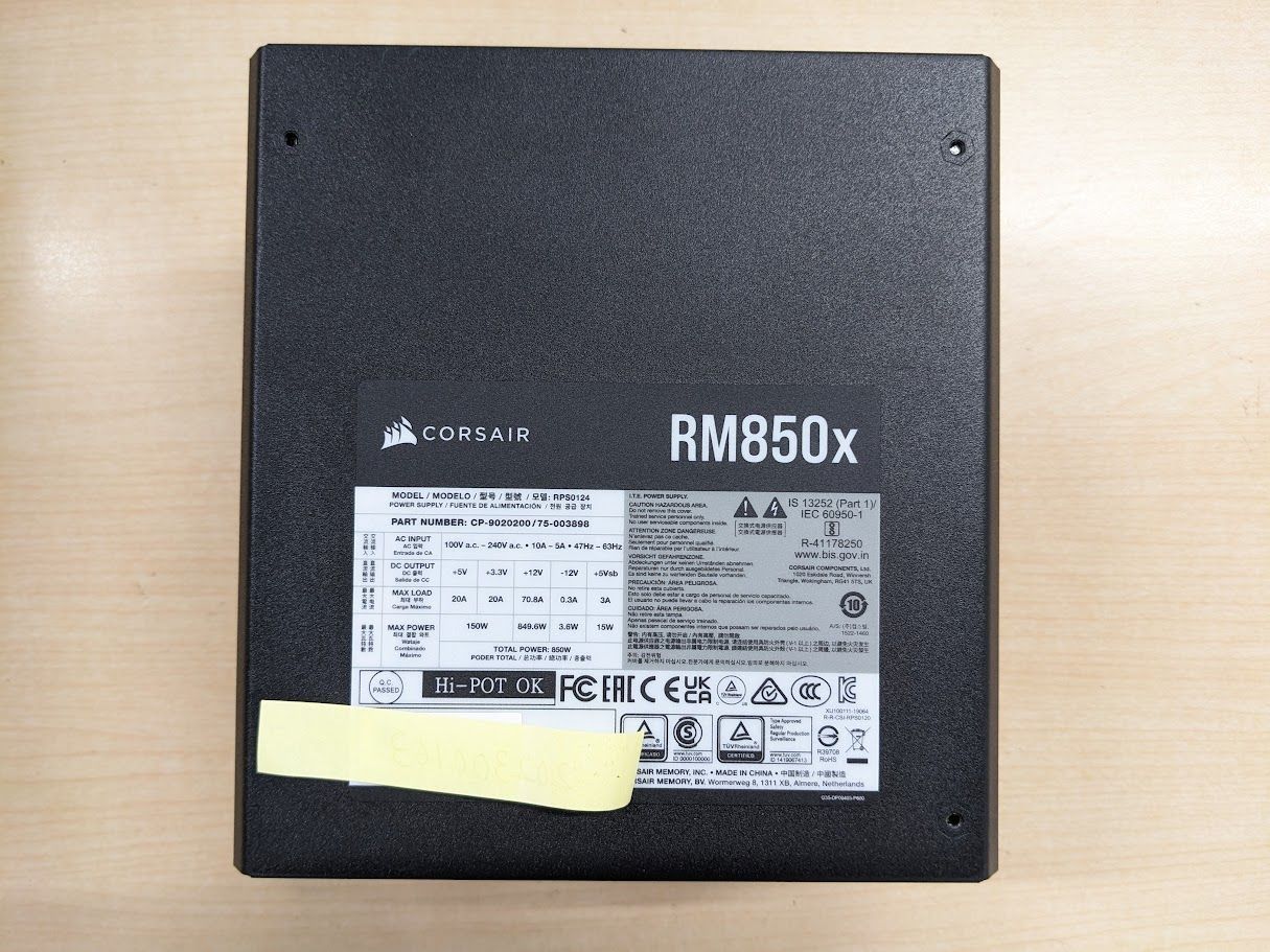 メーカー修理戻り品 RM850Corsair 850W 80PLUS GOLD 10年保証 RM850x 2021 CP-9020200-JP