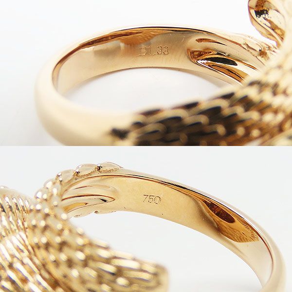 k18（750）ゴールド ツイストダイヤ リング ツイストリング ゴールド 18K GP K18 CZ レディース ゴールド