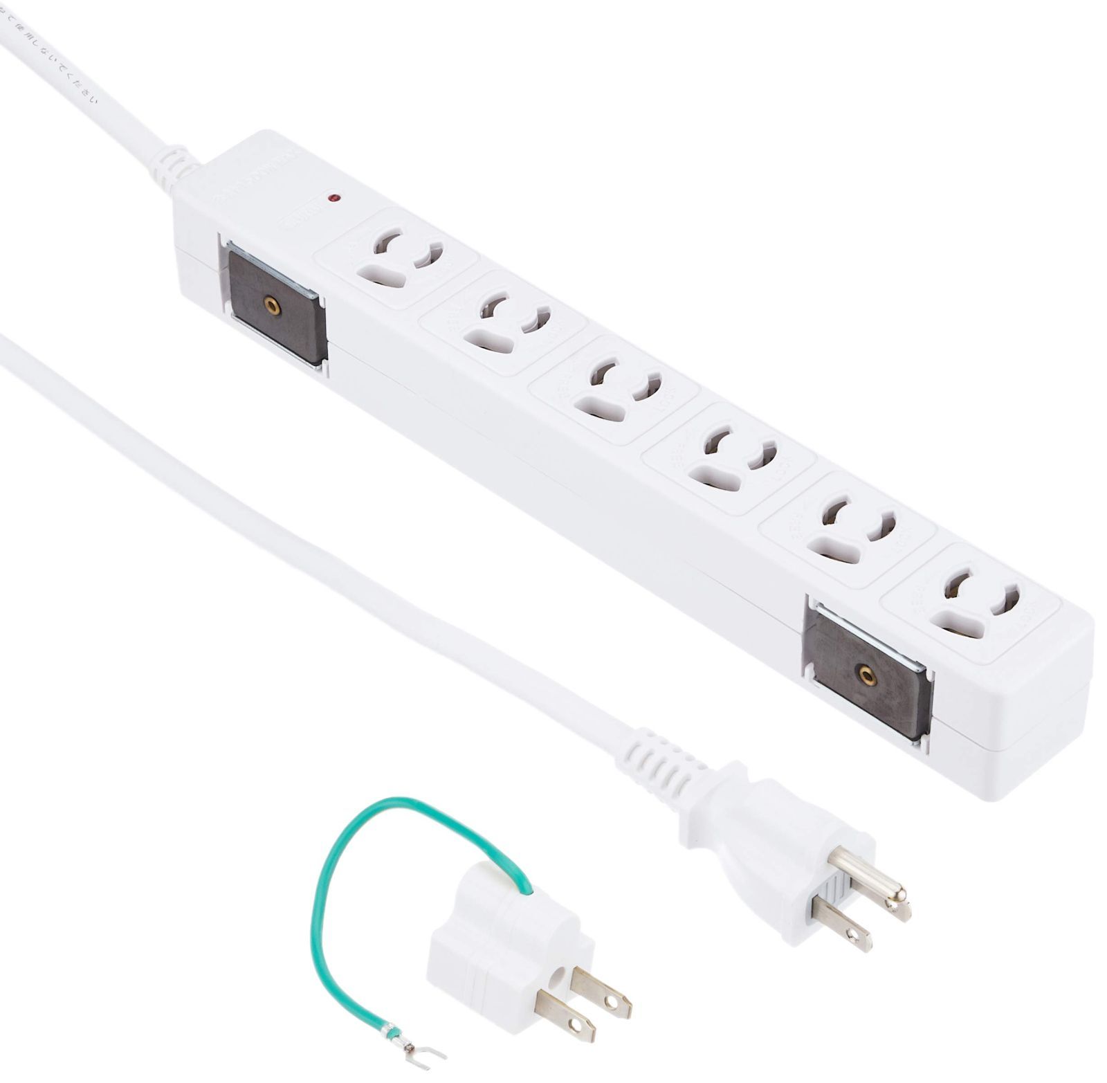 【人気商品】ホワイト 5m 雷サージガード マグネット BSTAPMS3650WH 6個口 3ピン電源タップ BUFFALO バッファロー