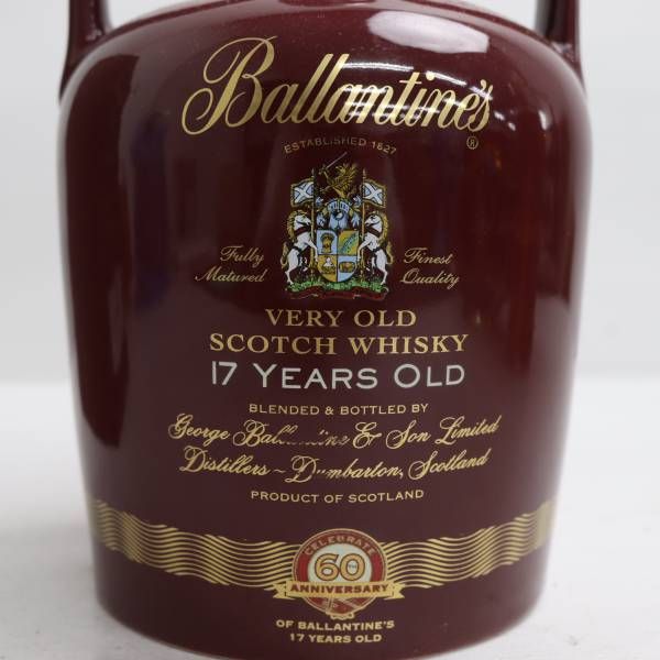 Ballantines（バランタイン） 17年 ベリーオールド 60周年記念ボトル 43% 750ml 赤陶器（重量 1426g）O23E230067  お酒専門店JOYLAB メルカリ店 メルカリ