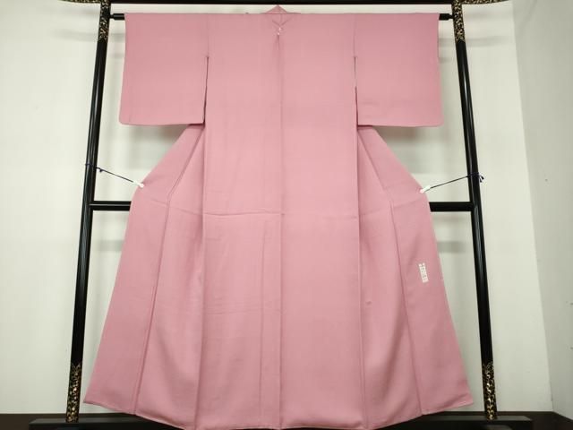 平和屋着物 本加賀友禅作家 毎田仁郎監修 色無地 吉祥花地紋 梅鼠色 正絹 DAAY1444ps