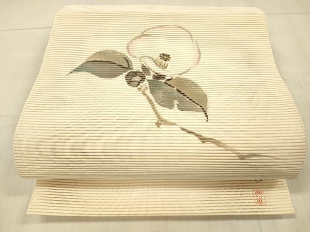 平和屋着物＊夏物 八寸名古屋帯 絽綴れ 枝花文 金銀糸 正絹 逸品