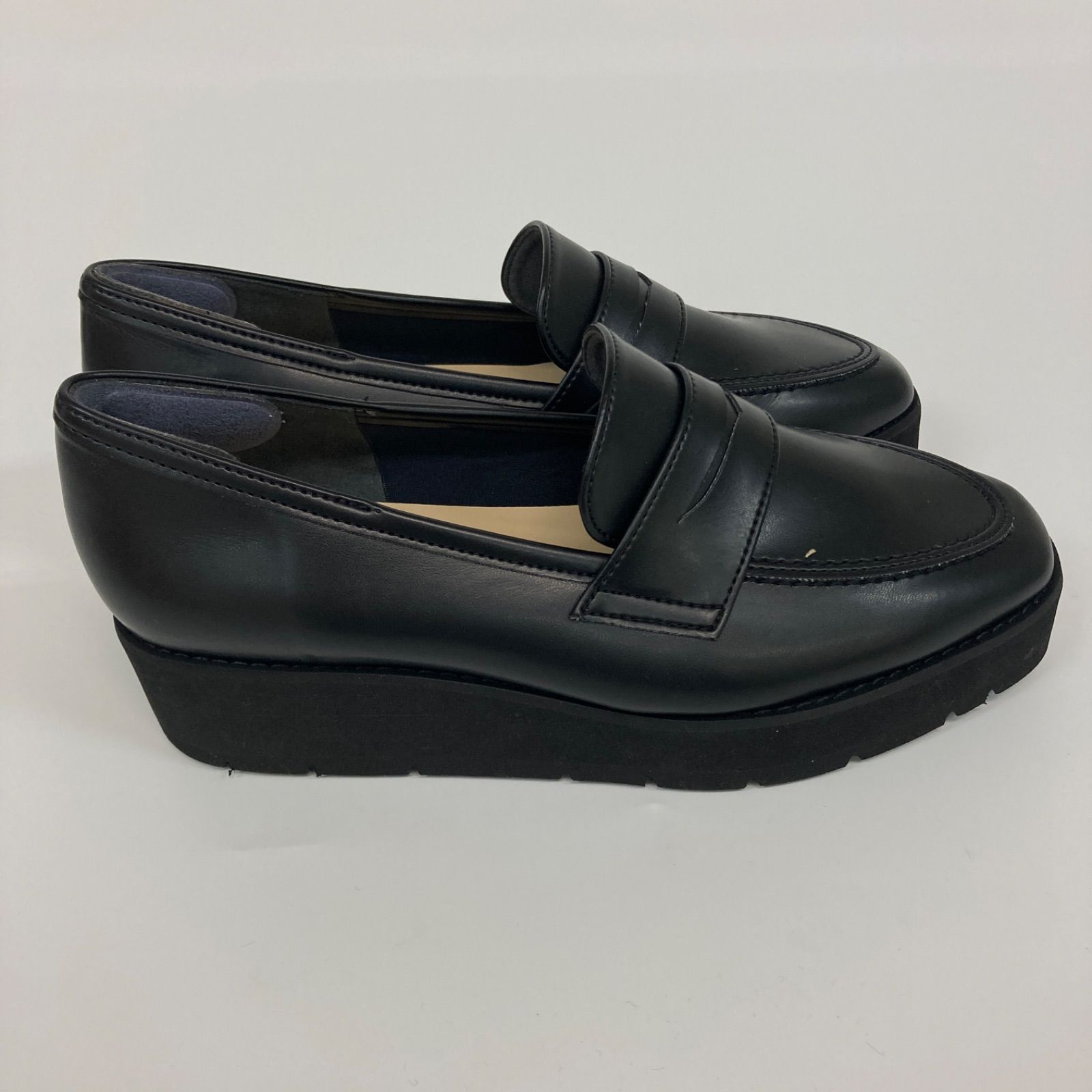 新品】JIHYANG チヒャン ローファー 厚底ヒール 日本製 ブラック 22.5 