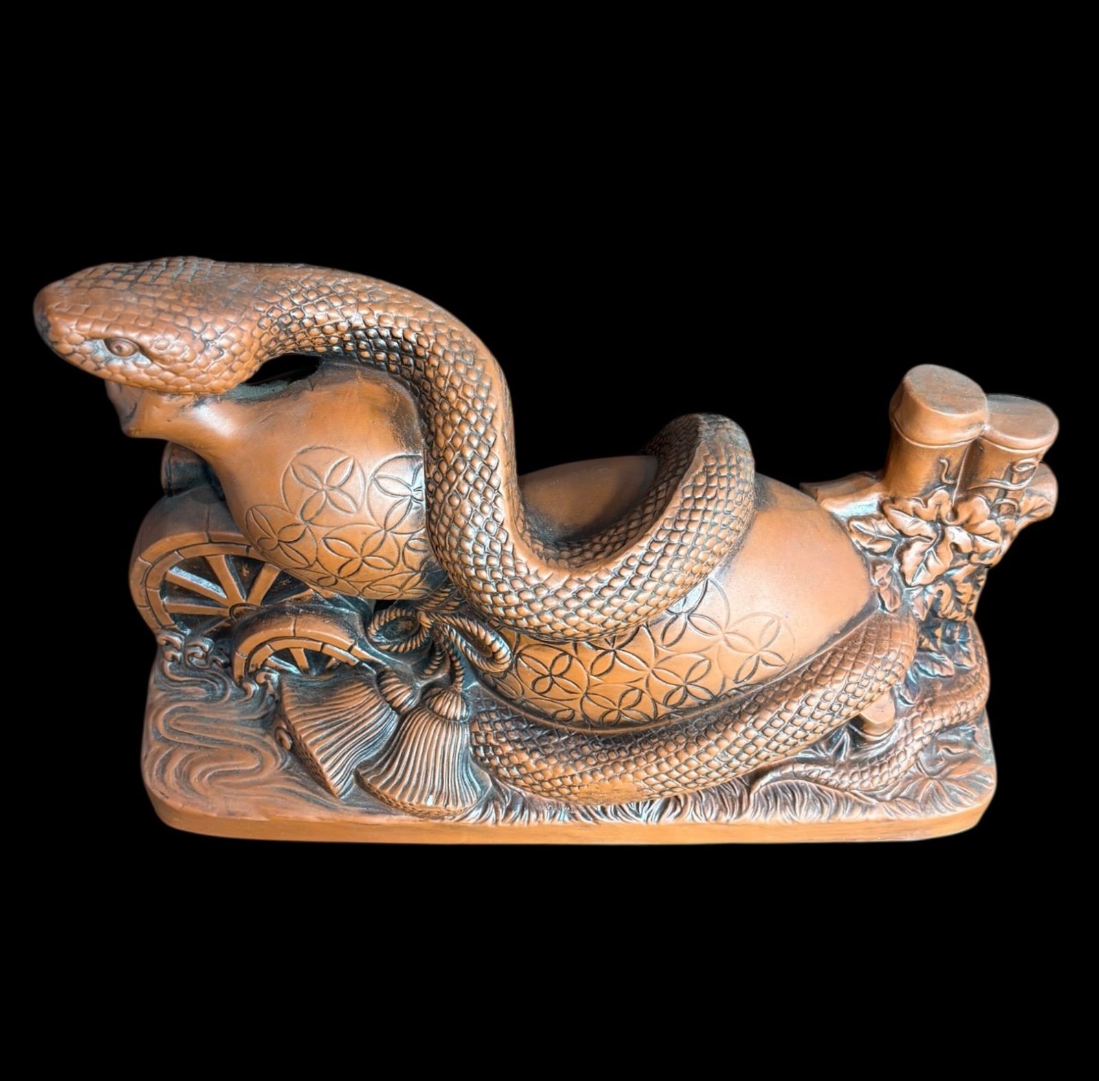 置物 [蛇 瓢箪] 開運 干支 福 金運 復活 再生 縁起物 インテリア 中国