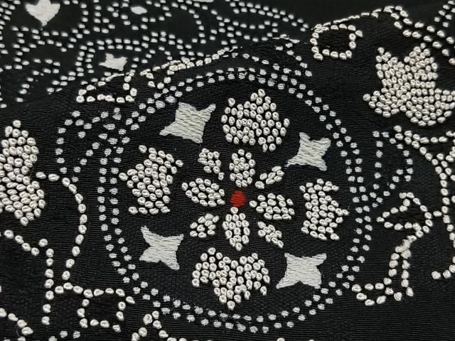 平和屋着物＃中国三大刺繍 スワトウ刺繍 相良刺繍 道行コート 雪輪草花丸文