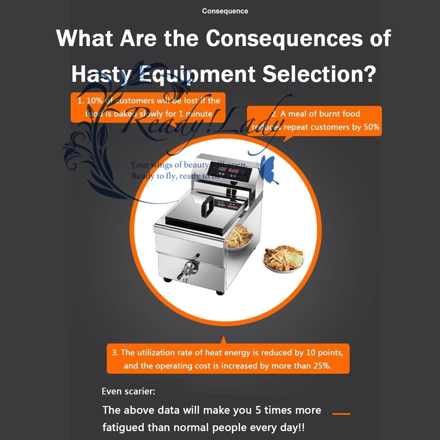 電気フライヤーカウンタートップバスケットステンレススチールカウンタートップフライヤー蓋付き温度調節 レストラン用フライドチキン10L 10L