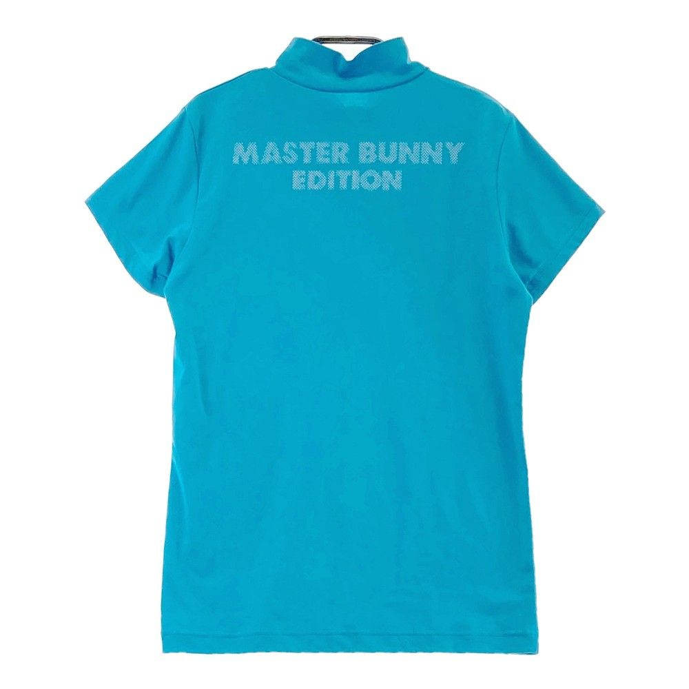 サイズ：0 MASTER BUNNY EDITION マスターバニーエディション  裏地付 ハイネック 半袖Tシャツ  ブルー系 [240101448332] ゴルフウェア レディース ストスト サイズ：0 MASTER BUNNY EDITION マスターバニーエディション