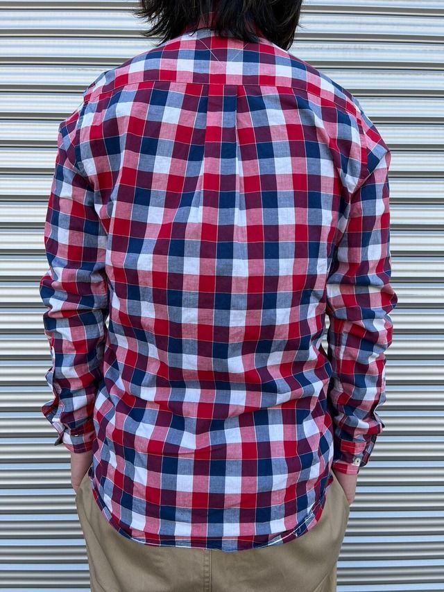 トミーヒルフィガー 子供服 150㎝ 長袖チェックシャツ 赤×緑 - 通販
