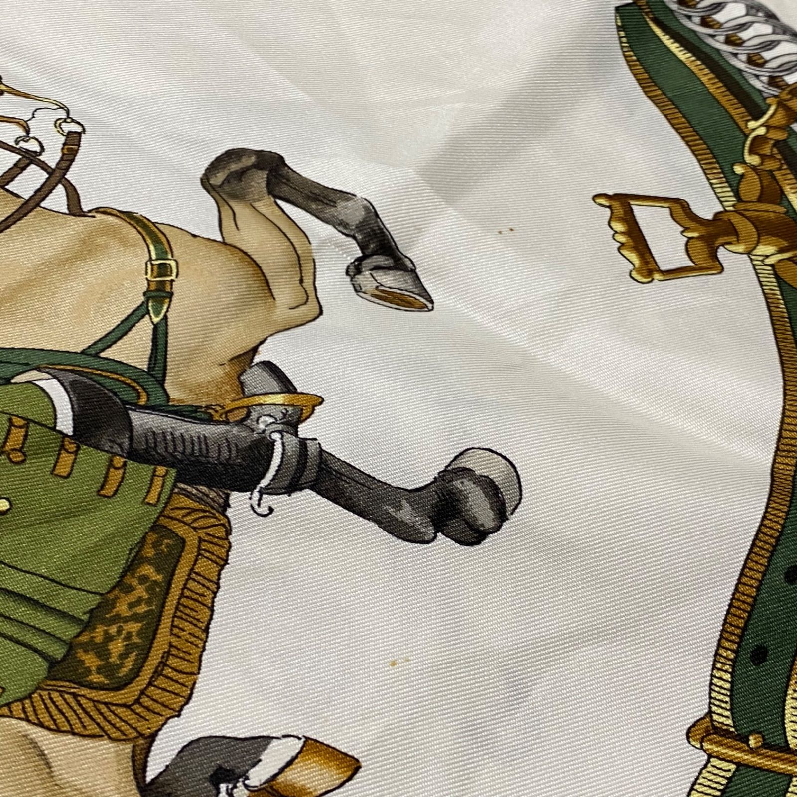 HERMES カレ90 チュルイリー公園 グリーン スカーフ シルク ○エルメス HERMES カレ90 REPRISE スカーフ シルク グリーン