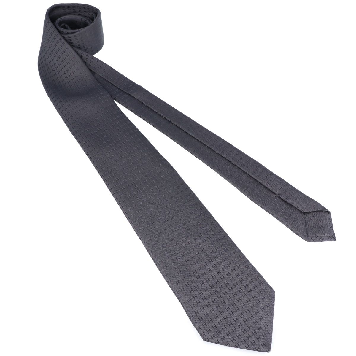 エルメス ネクタイ H柄 グレー HERMES エルメス ネクタイ H柄