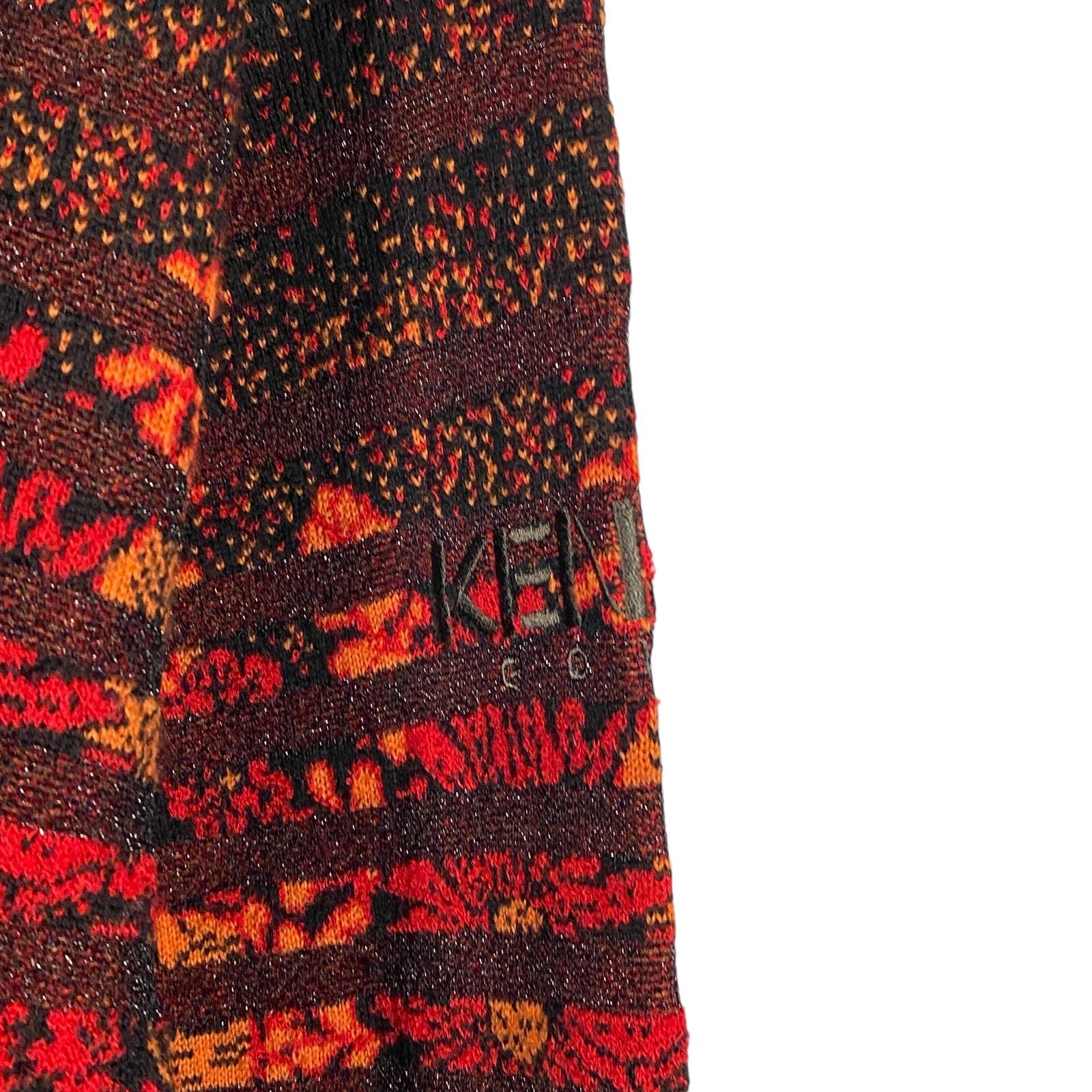 希少 90s KENZO GOLF ケンゾーゴルフ ニット ハーフジップ 花柄 ウール 