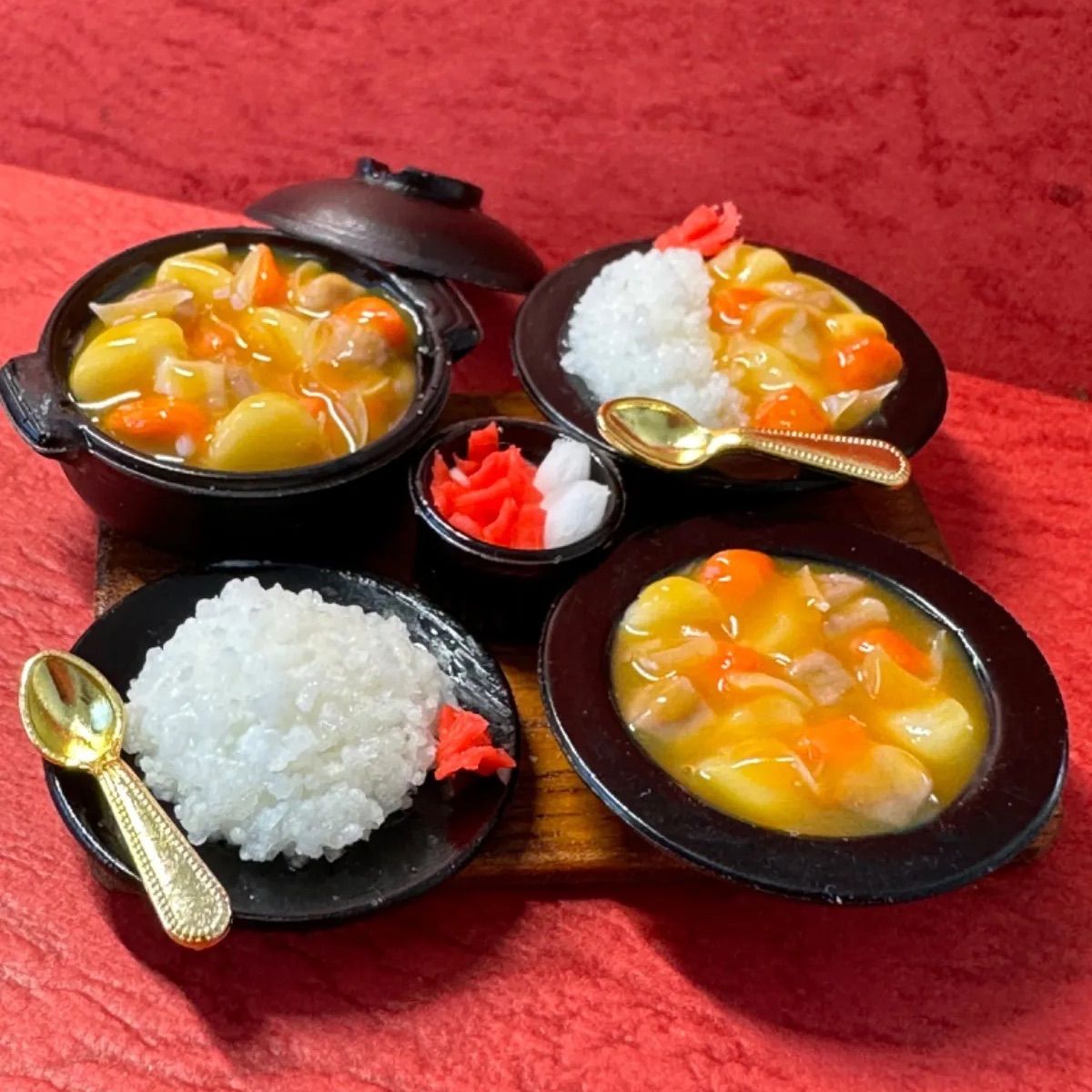 387 お家🏠でカレーライス🍛セット⭐️ミニチュアフード カレー 387 お家🏠でカレーライス🍛セット⭐️ミニチュアフード カレー